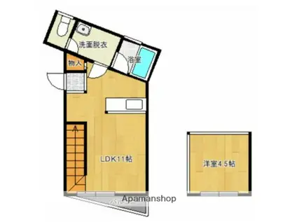 ル・ブルー半田山(1LDK/2階)の間取り写真