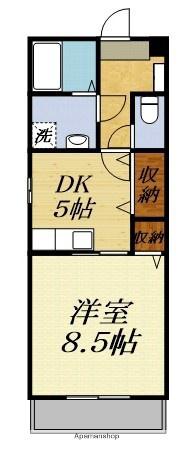 コンフォート半田山(1DK/2階)の間取り写真