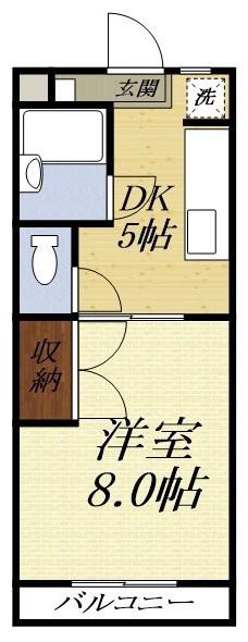 エルドラード(1DK/3階)の間取り写真