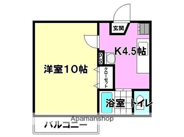 アミスター(1K/2階)の間取り写真