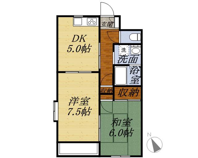 リミエールKⅡ(2K/2階)の間取り写真