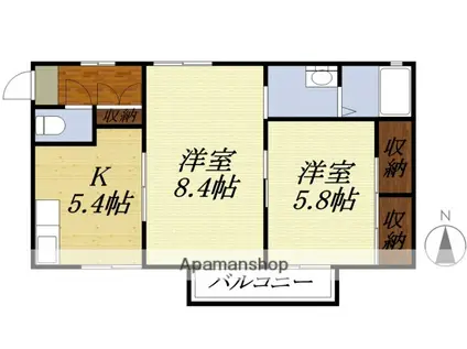 グリーンプラザ(2DK/1階)の間取り写真