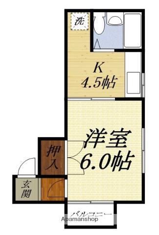 ツジハイツ(1K/1階)の間取り写真