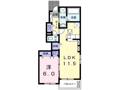 ワイ・グランディールⅠ(1LDK/1階)の間取り写真