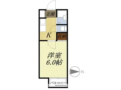 ジンヤビラ(1K/2階)の間取り写真