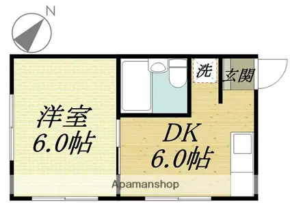 ビアメゾン藤2(1DK/1階)の間取り写真