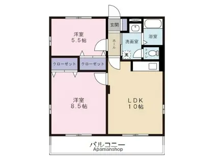 センチュリーレジデンスIV(2LDK/1階)の間取り写真