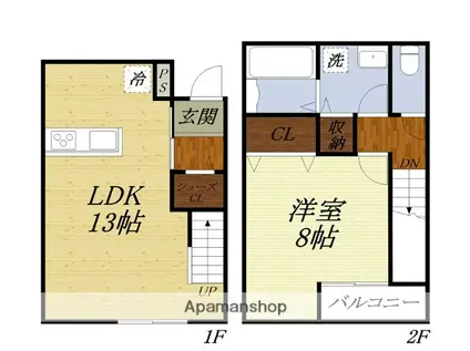 デザインコート山科(1LDK)の間取り写真
