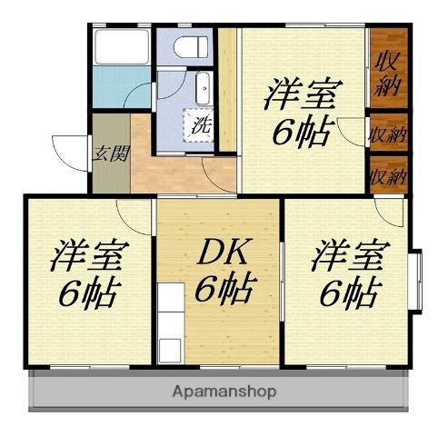 サンフラワーIII(3DK/4階)の間取り写真