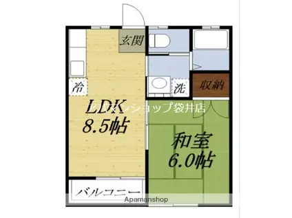 MP-III番館(1LDK/1階)の間取り写真