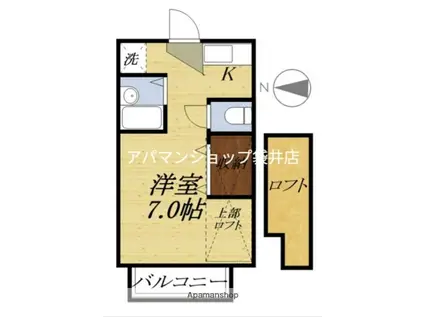 コーポ塚本(1K/2階)の間取り写真