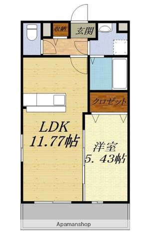 メゾンベールII(1LDK/1階)の間取り写真