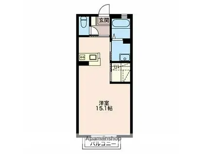 ブランドールG(ワンルーム/2階)の間取り写真