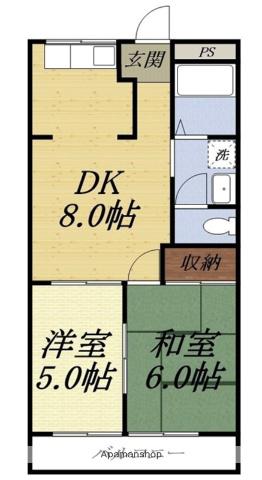 サンフォニーI(2DK/2階)の間取り写真