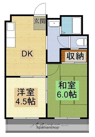 GLIICK(2DK/3階)の間取り写真