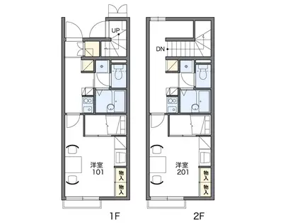 レオパレスロベリアⅡ(1K/2階)の間取り写真