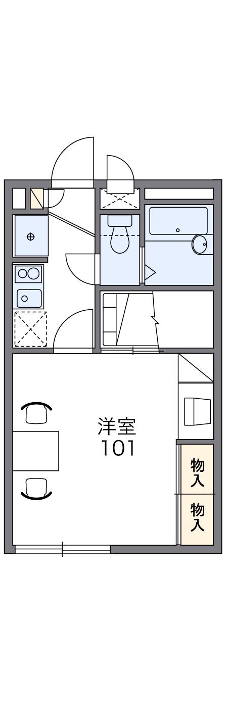 レオパレス袋井駅南(1K/1階)の間取り写真