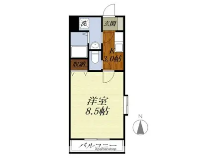 GRANDIR(1K/5階)の間取り写真