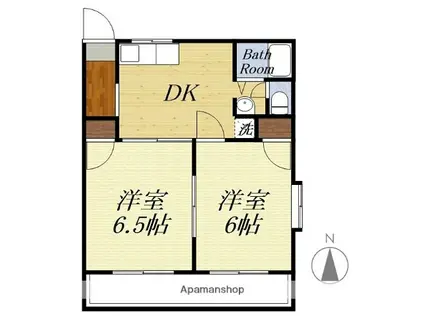 グリーンハイツC(2DK/2階)の間取り写真