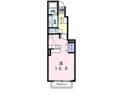 ARIA PURA(ワンルーム/1階)の間取り写真