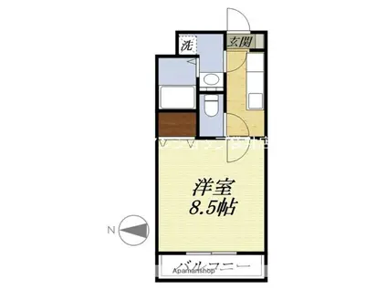 グリンデル ワルト(1K/3階)の間取り写真