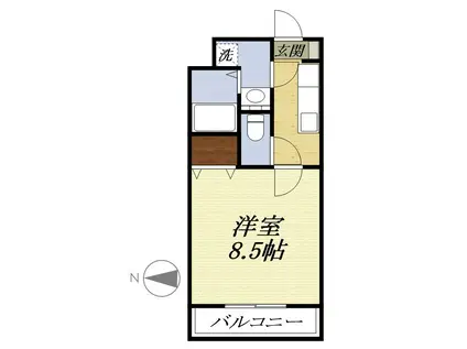 インターラーゲン(1K/4階)の間取り写真