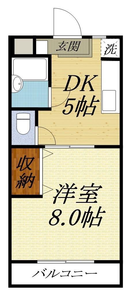 メゾーネマルクI(1DK/4階)の間取り写真