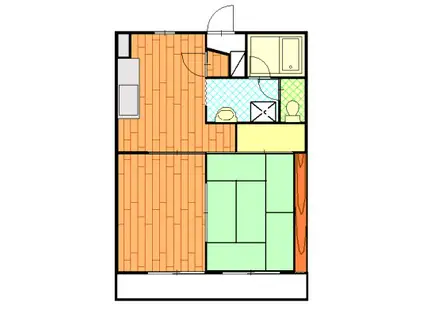 プロヴァンス(2DK/1階)の間取り写真