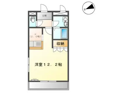 アベニュー平野Ⅶ(1K/2階)の間取り写真