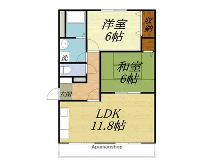 ルーチェ(2LDK/3階)の間取り写真