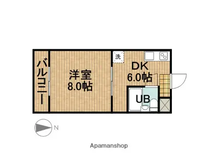 パンダハウス(1DK/1階)の間取り写真