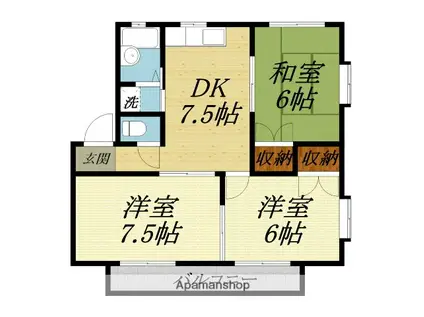 コーポユーカリ(3DK/2階)の間取り写真
