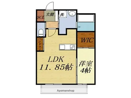 ル・リオンクリーク(1LDK/2階)の間取り写真