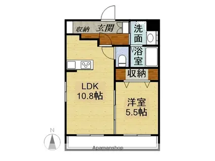 シャウレー小松(1LDK/2階)の間取り写真