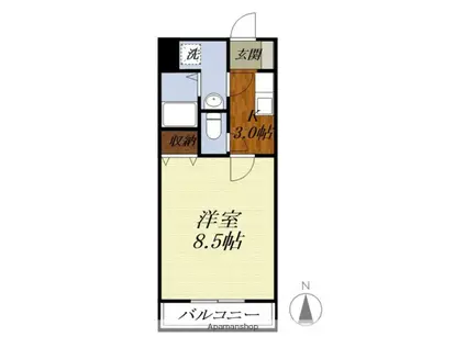 BONITO(1K/1階)の間取り写真