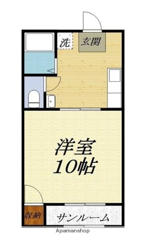 ヒルズ北山(1K/2階)の間取り写真