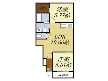 メゾンマーズ(2LDK/1階)の間取り写真