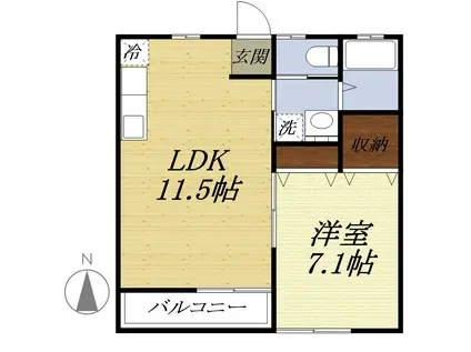 国府台ヒルズ(1LDK/3階)の間取り写真