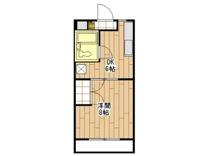 マンションカトレアI(1DK/1階)の間取り写真