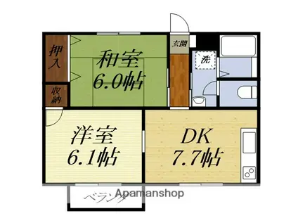 プラトIII(2DK/2階)の間取り写真