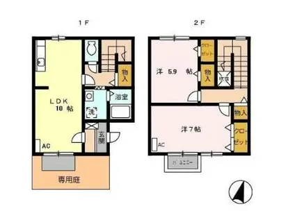 ファミールガーデン D(2LDK)の間取り写真