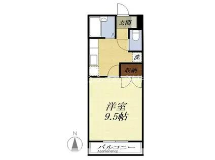 アルカディア(1DK/1階)の間取り写真