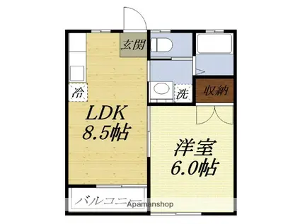 MPーV番館(1LDK/2階)の間取り写真