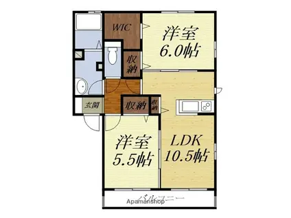 ネクステージ山東I(2LDK/1階)の間取り写真