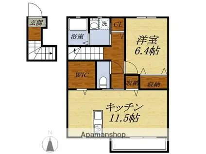 グラングレースII(1LDK/2階)の間取り写真