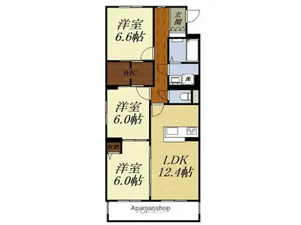 スウィートベル(3LDK/2階)の間取り写真