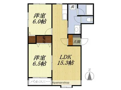 VIVERE(2LDK/2階)の間取り写真