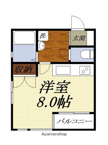 ポインセチア西ヶ崎(ワンルーム/2階)の間取り写真