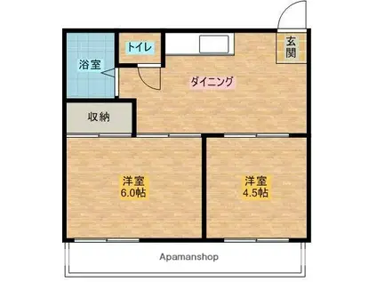 コーポフェニックス(2K/2階)の間取り写真