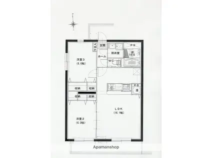 MFDエスペリア(2LDK/3階)の間取り写真